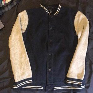 H&M Letterman Button Up Sweater L